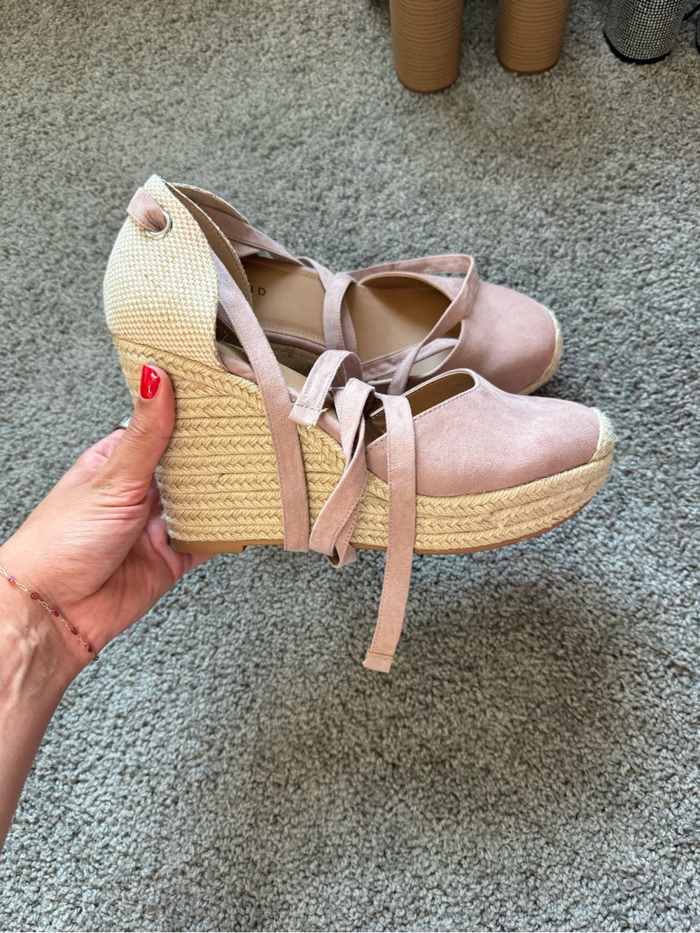 Women’s Pink Wedge Sandals - Wide